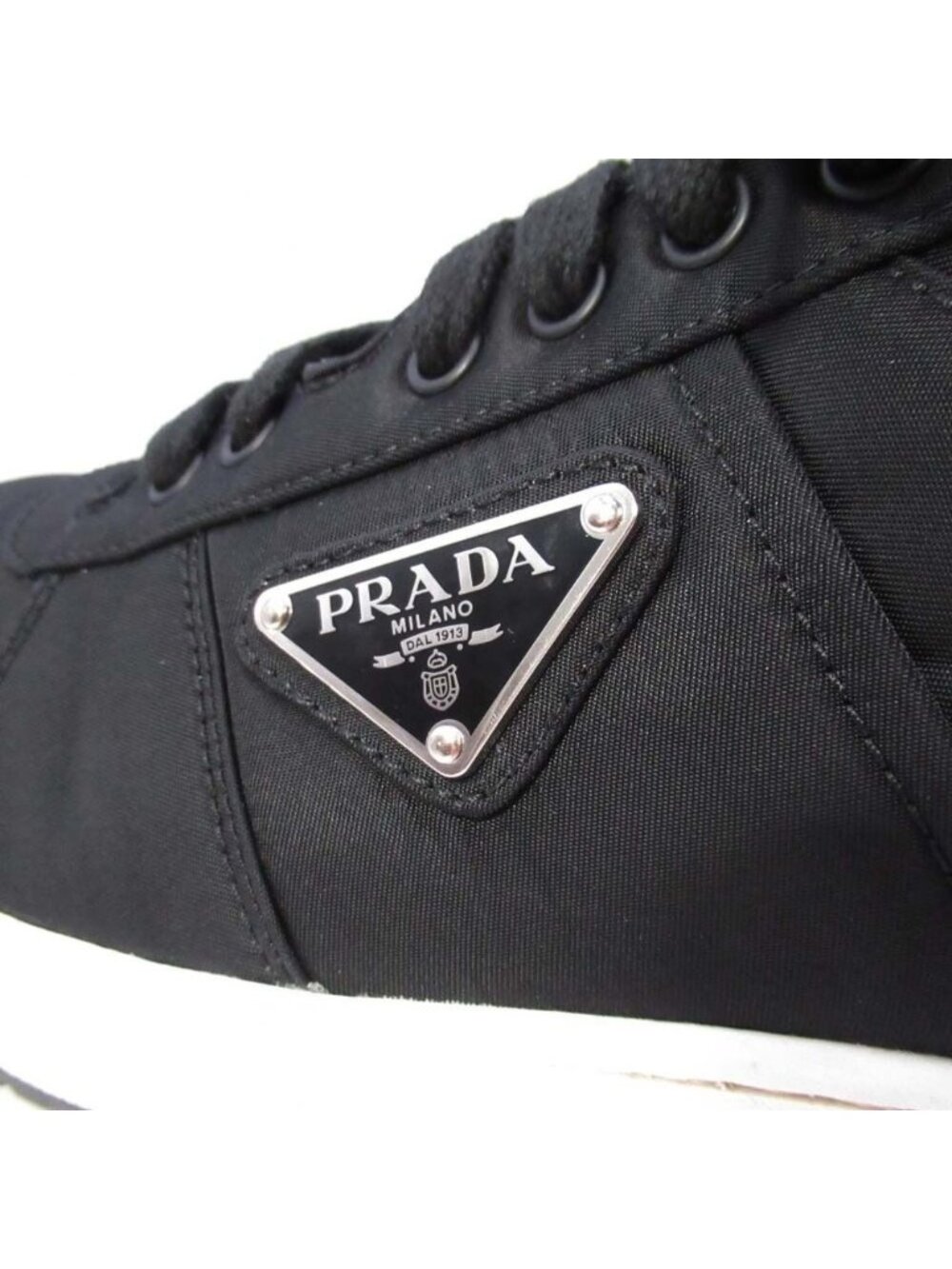 Prada Re-Nylon Triangle Logo Sneakers Shoes Plate 7 Black - Picture 6 of 10